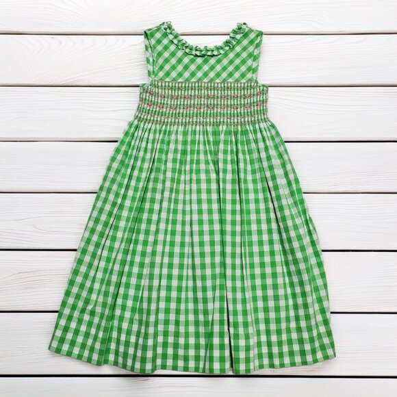 Strasburg Other - Strasburg Smocked Green Checked Dress Size 8